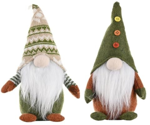 Kezidhp 2 Gnomi Natalizi in Peluche, Decorazioni Natalizie per Casa, Albero di Natale, Gnomo Babbo Natale, Regalo per Famiglia e Amici, Idee Decorazioni