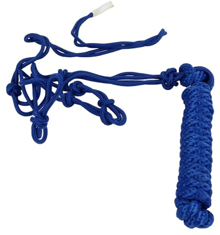 for Rope Halter, Multi Knots, Safe Wearable, Polyester Weaving Horse Halter for Training and Daily Driving (Blue)