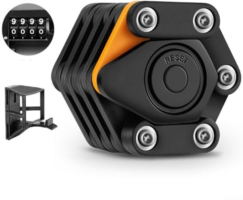Besttoolifes Antivol pliable pour vélo de montagne et de route, noyau en alliage d'acier épais de 5 mm avec revêtement ABS, serrure à combinaison sans clé, compact et léger pour