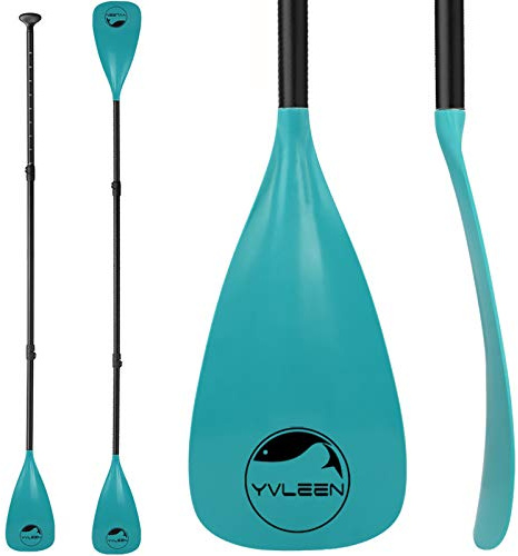 YVLEEN SUP paddelbräda, paddel, ståupp-paddleboard, paddlar, justerbar aluminium, 4-delad flytande kajakpaddel, konvertibel paddel