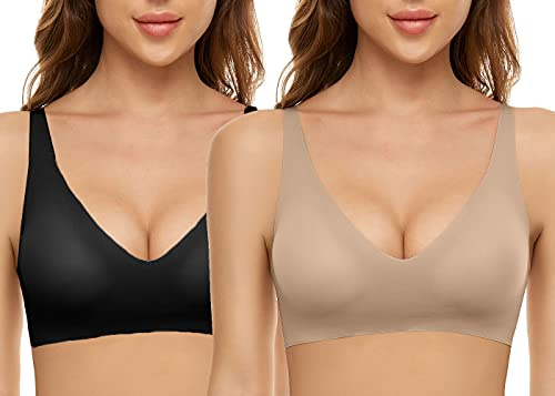 CheChury Reggiseno Senza Cuciture Senza Ferretto da Donna Zero Feel con Imbottitura Removibile Comfy Bralette Reggiseno Senza Ferretto Reggiseni Tezenis Comodo e Morbido di Base