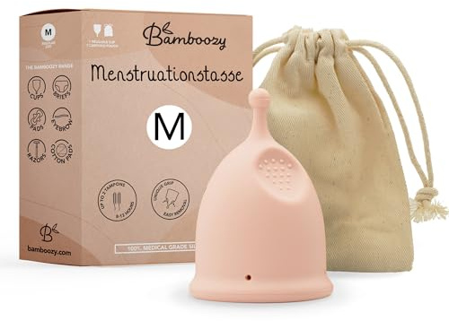 Bamboozy Cup Menstruelle (M) - Coupe Menstruelles Réutilisables en Silicone Médical - Jusqu'à 12 Heures de Protection - Sans Plastique, Sans BPA et Autres Substances Indésirables