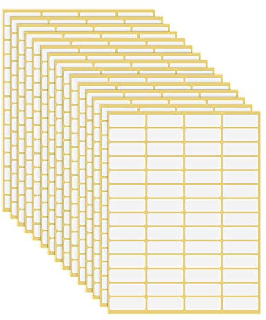 Grevosea 840 Stück Weiße Etiketten Selbstklebende Rechteckige Adress-Aufkleber Blanko für Aktenordner Umschläge Büro Und Zuhause (15 Blatt)