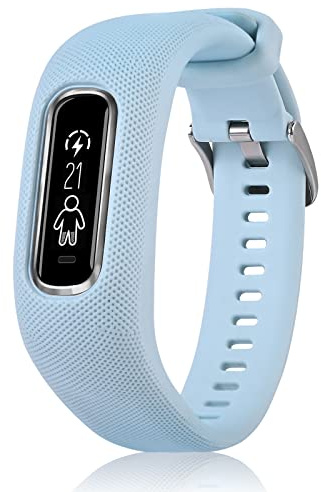 C2D JOY Bracelet en TPU compatible avec Garmin Vivosmart 4, tracker d'activité et de fitness (bleu azur), taille M