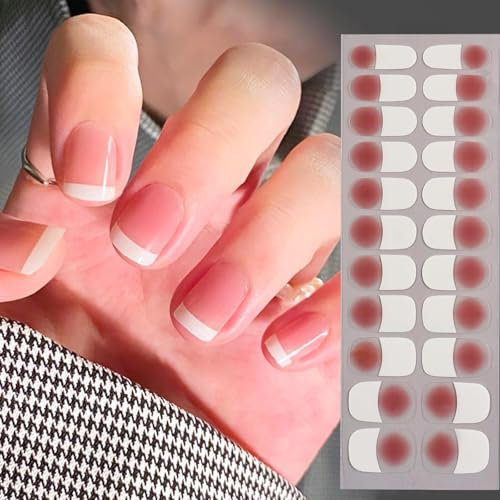 COLOFALLA 22 pcs Nagelfolie Selbstklebend French Nail Wraps Nagellack Aufkleber Nagelaufkleber DIY Nagelsticker Nagel Kunst Nagel Dekoration für Frau Damen