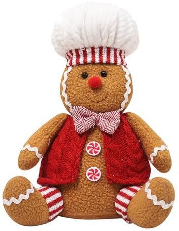 JAWSEU Décorations de Noël en Forme de Pain D'épices, Ornements de Bonhomme en Pain D'épice de Noël Mini Noël Figurine Pendentif Jouets Poupée Bonhomme en Pain D'épice pour Noël Cadeaux