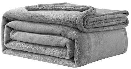 Good Nite Kuscheldecke Flauschige Fleecedecke 130 x 150 cm Tagesdecken Sofadecke Weiche Große Decken und Überwürfe für Erwachsene Überwürfe für Sofas Warm Maschinenwaschbar Grau