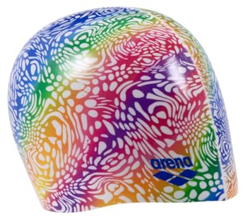 Arena HD Cuffia da nuoto unisex in silicone elastico per adulti, per allenamento, sport acquatici, fitness, nuoto, protezione contro il cloro, cappello da piscina, Pride, taglia unica