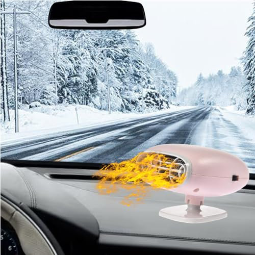 Riloer 12V Chauffage de Voiture 150W 2 in1 Chauffage avec Allume Cigare 12v Voiture Chauffage Ventilateur de Refroidissement dégivreur désembuage Noir