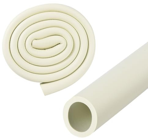 M METERXITY Tubo de Espuma Aislante para Tuberías, 25mm ID 35mm OD 1M Largo, Tubo de Espuma Flexible Suave para Soporte de Agarre de Manija/Portaequipajes de Techo [Blanco]