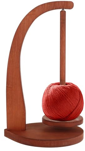 Yarn Holder Wooden Yarn Spinner Rotating Magnetic Wooden Yarn Holder Wooden Yarn Rack Yarn Ball Holder Wooden Yarn Spinner Yarn Ball Dispenser Yarn Stand Organizer for Crocheting Knitting (A)