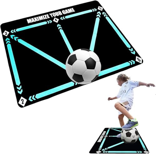 Tapis D'entraînement De Pas De Football,Accessoires Dribble,Bleu Tapis De Porte De Antidérapant,Cadeau pour Les Amateurs Et Enfant De Football (1 Pièces)