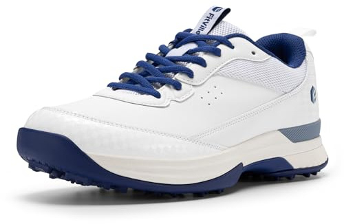 FitVille Men's Golf Shoes Extra Wide Fit Spiked Golf Trainers | Water Resistant, Arch Support, Comfortable, Non Slip, Outdoor Casual Sneakers Trainers