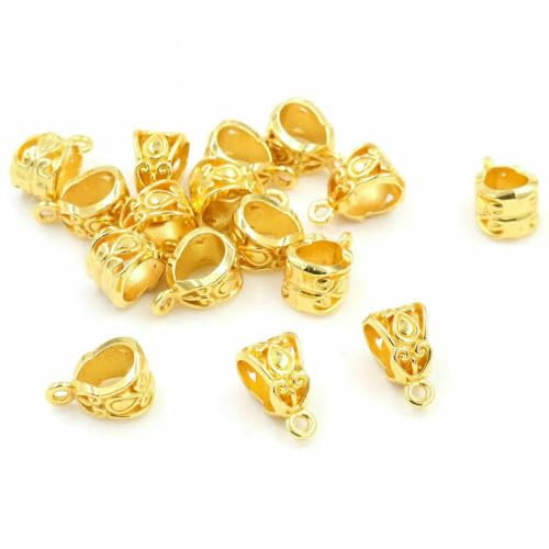 Lot de 20 pendentifs en perles, 3 styles, pour fabrication de bijoux, colliers, DIY, plaqué argent, or, noir, perles, pendentifs, perles, Bails-R4-07