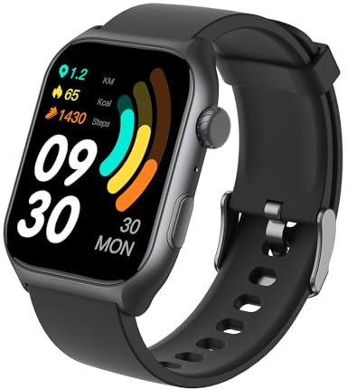 RORIOS Smartwatch för män kvinnor smart sportklocka fitness armbandsklocka aktivitetsmätare smart klocka, Svart A, L