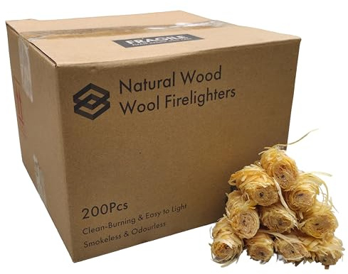 Ken Chiku - 200 Natural Wood Wool Firelighters