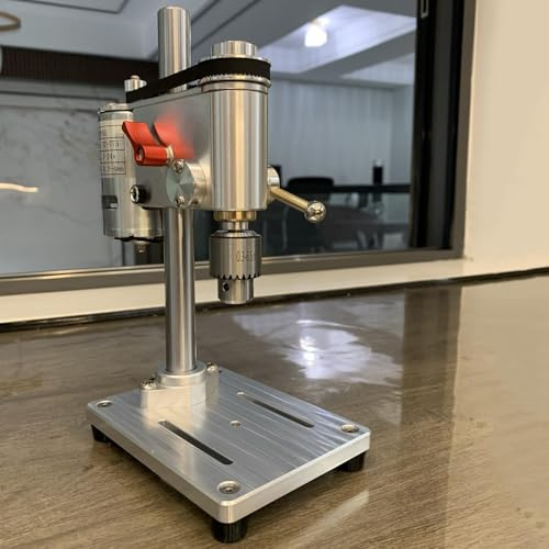 Mini taladro de mesa para bricolaje y relojería de precisión, rango de sujeción de 0.3-6.5 mm, carrera de perforación de 19 mm