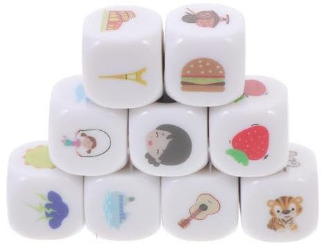 CIYODO Dadi per Raccontare Storie per 9 Pezzi in Acrilico Multifunzionali per Gioco Educativo, Apprendimento Linguistico e Attività Sociali, per Casa, Feste e Giochi da Tavolo