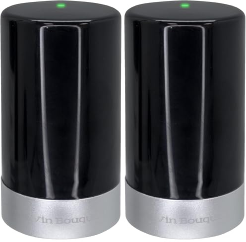 Tapón con Bomba de Vacío Automático con Indicador Luminoso, Ideal para Conservar el Vino Negro (Paquete de 2)