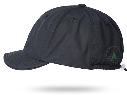 Clakllie Short Brim Cap for Men 6 Panel Baseball Cap Unstructured Dad Hat Casual Short Peak Cap Polo Style Running Hat (BSGD25-Navy Blue)