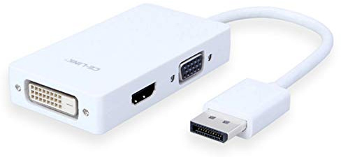 Aukson B59 1080p Full HD DisplayPort zu VGA/HDMI/DVI Adapter Konverter 3-in-1 – Videoadapter Kabel passende für PC, Ma c, HDTV
