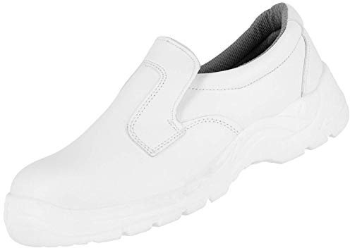 Nitras Slipper 7250 Clean Step Arbeitsschuhe Sicherheitsschuhe S2 für Herren & Damen - mit Stahlkappe Weiß Größe 44