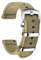 ULLCHRO Unisex Nylon Armband mit Edelstahl Silberne Schnalle (22mm, Beige)