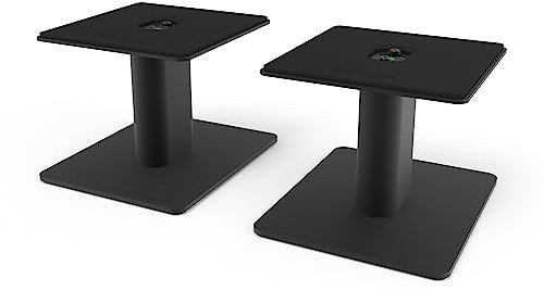 Kanto SP6HD Desktop Speaker Stands for Medium/Large Bookshelf Speakers & Mid-Size/Full-Size 4”-7” Studio Monitors | 6 Tall | Rotating Top Plate | Hidden Cables | ¼”-20 Mounting | Pair | Black