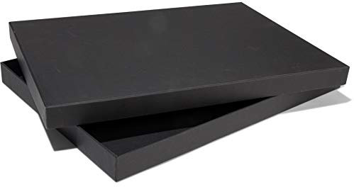 Modulor Aufbewahrungsschachtel, Schachtel mit Deckel und Boden aus Pappe, auch ideal als Geschenkbox, schwarz (DIN A3)