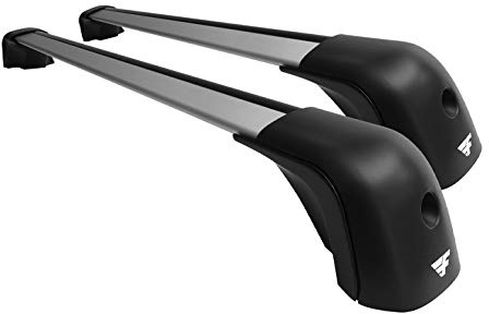 Farad Compact Grau Dachträger aus Aluminium aerodynamische und super leise für Volkswagen Golf Plus 2005-2014 mit hoher Dachreling