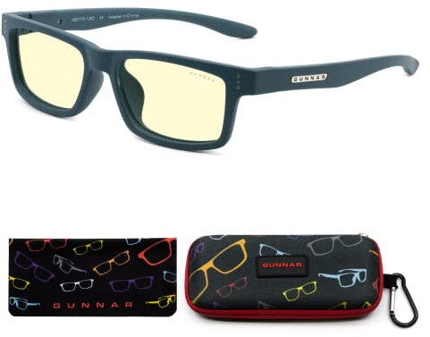 Gunnar Gaming- und Computerbrille - Kids - Cruz Kids Small (age 4-8) - Crystal-Teal Rahmen, Amber Linsen - Blaulichtfilter Brille, Premium Blaufilter, UV-Schutz,