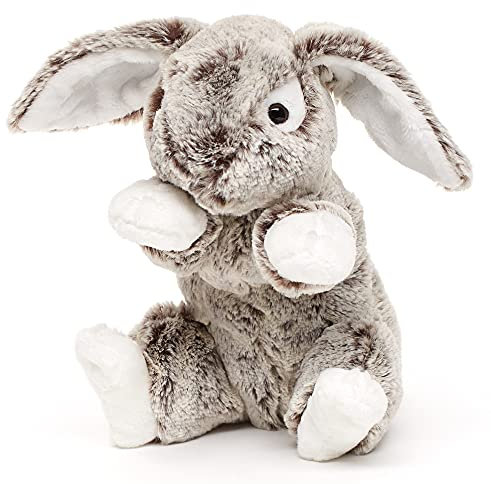 Uni-Toys - Hase mit Schlappohren, groß - Dunkelbraun-meliert - superweich - 22 cm (Höhe) - Plüsch-Kaninchen - Plüschtier, Kuscheltier