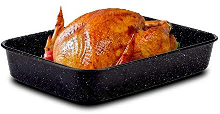 NAVA Backblech Tiefbackblech mit Granitbeschichtung NATURE zum Backen von Fleisch Kuchen 40x28x7 cm 6l