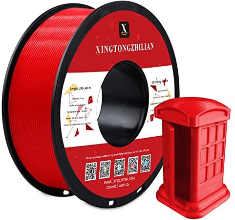 PETG+ Filament 1.75mm, PETG+ 3D Drucker Filament, Maßgenauigkeit +/- 0.02mm,3D Druck Filament Materialien für 3D Drucker, 1Kg/ 1 Spule Rot