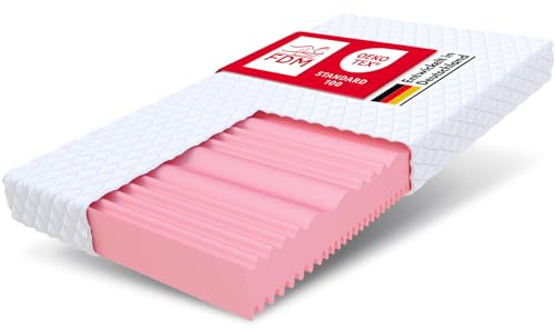 FDM FIX madrass, 100 x 200 cm, kallskummadrass, höjd 14 cm, hårdhetsgrad H2 och H3, 7-liggzoner, Öko-Tex lämpligt för allergiker, tvättbart HR-skum