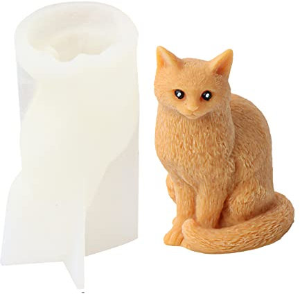 JS MOLD Tier Silikonform 3D Katzen Form Silikon Seifengießform,Tier Gießformen Silikon,Hund Kerze Silikonform,DIY Silikonform zur Herstellung von Kuchen, Seifen, Fondant Kuchen Dekoration Form (2#)