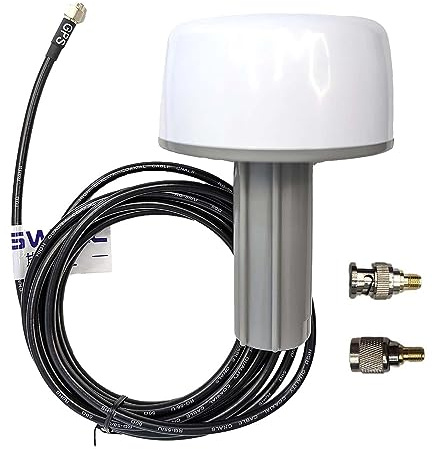 Maswell Antena Externa GPS Marina: 1575,42 MHz, 42 ± 2 dB, SMA con Adaptador TNC BNC, Compatible con nmea 0183 Garmin GPSMAP Map NavTalk StreetPilot Furuno Matsutec Trimble Encoder Fishfinder