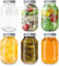 WAIZHIUA 6Pcs 1L Mason Jars with Lids Clear Glass Jars Overnight Oats Jar Leakproof Multipurpose Glass Jars for Pickling Overnight Oats Fruits & Spice Storage Party Favors Homemade Gift DIY