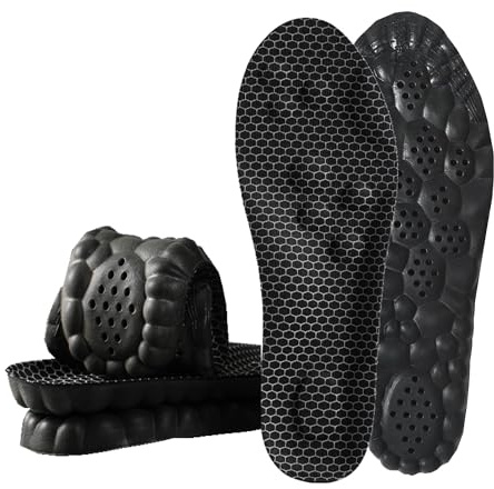 Memory Foam Insoles, Cuttable Anti-Fatigue Pain Relief Massage Insert, Cushion Replacement Soles for Trainers Sneakers Sports Shoes Work Boots for Men & Women(UK 4-UK6.5)