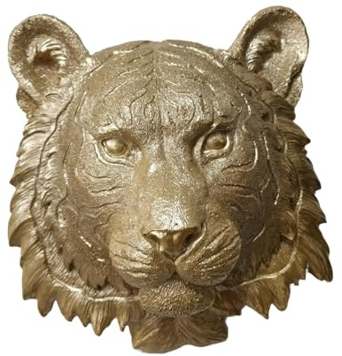 Sharplace Sculpture Murale Suspendue en résine, tête d'animal, Artisanat d'art Mural, décoration Murale décorative Faite à la Main pour Restaurants, Fabrication, Tigre