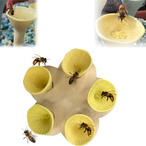 SQYJWD insekten trinkbecher, bienen und insekten trinkbecher, Bienenbecher, bienen cup, bienentränke, Bienen brauchen sichere Orte zum Trinken, Bienenbecher sammeln einen Teelöffel Wasser(Color:Gelb)