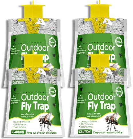 SRODEKIR Fliegenfalle, 4 Packungen Fliegenfalle Außen Hängende Set