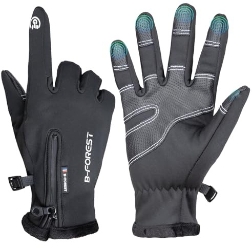 ActFun Winter Thermal Gloves for Running Driving Cycling Riding, 10-Finger Touch Screen Soft Warm Handwear for Work Sports Golf Netball Fishing Racing, Anti-Slip Gym Gloves for Men Women