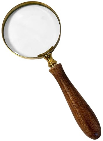 Thorness Elegant Regency Style Wooden Handle Magnifying Glass for Reading, Handheld Magnifier
