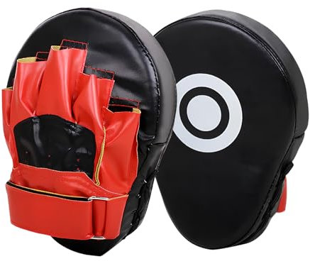 Zimoer 1 Paar Trainer Boxen Pratzen PU Handpratzen mit Polsterung Kickboxen Boxpratzen Trainerpratzen Boxing Pad für Männer Frauen, Schlagkissen für Karate MMA Taekwondo Muay Thai Kampfsport