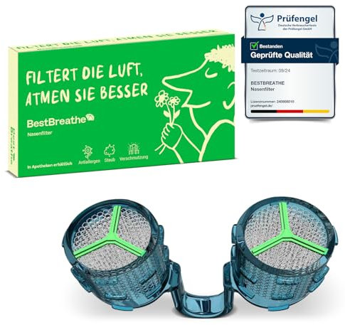 Nasenschutzfilter – Schutzfilter gegen Allergien und Verschmutzung – Hilft bei der Linderung von Allergien durch Pollen, Milben und Staub mit wiederverwendbarem Nasenfilter und 30 Einwegf (XS)