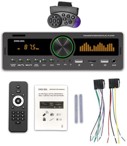 Bil digital enkel DIN MP3-spelare USB-laddning framsida Bluetooth-kompatibel handsfree samtal AUX-ingång radiomottagare multimedia