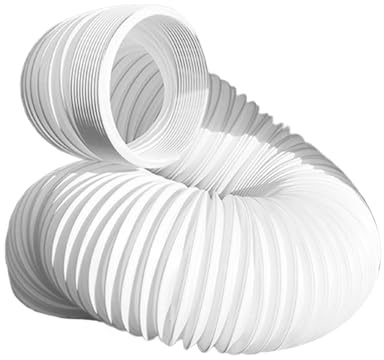 150mm PVC Abluftschlauch, 1.5 Meters Lüftungsschlauch für Mobile Klimaanlage, Trockner, Abluftventilator, Abzugshaube, Belüftungssystem, Weiß