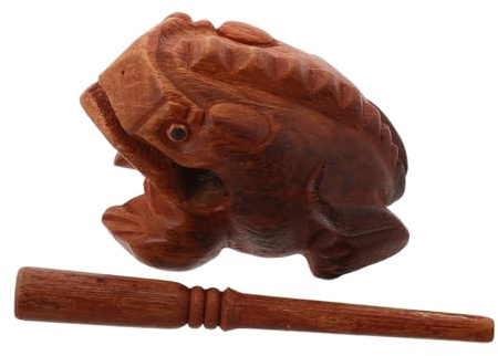 WHAMVOX Wood Frog Percussion Decor Beginner Musical Instrument Frog Shaped Instrument for Boys and Girls Classroom Teaching Guiro