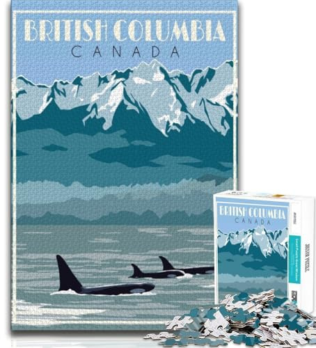 British Columbia Canada Adult Jigsaw Puzzles 1000 Pieces,Challenging Game And Family Play for Is Ideal As A Gift for The Whole Family 50x75cm